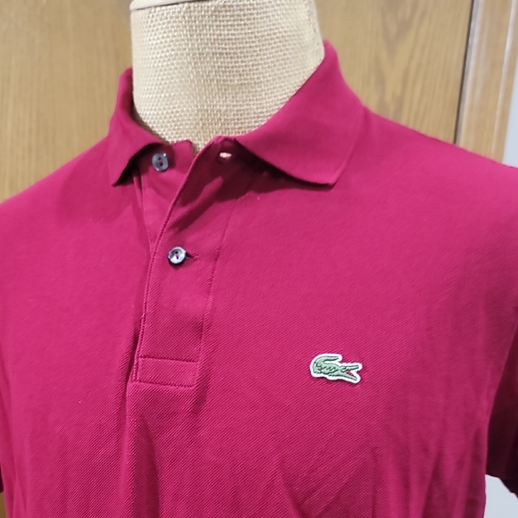 Lacoste Men's Polo Shirt - Deep Burgandy Red - Picture 1 of 7